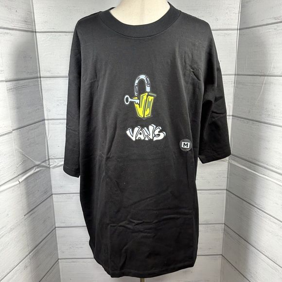 Vans Off The Wall Men's T Shirt Tee Short Sleeve SS Loose Fit Black Size Medium - Picture 1 of 14